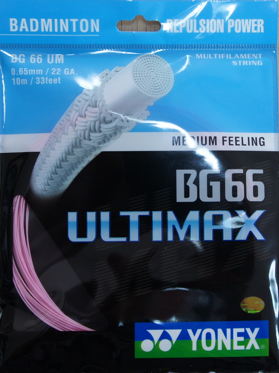 YONEX BG66 Ultimax String, Pink Colour (2 PACKS)